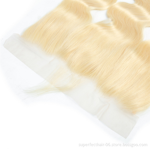 10A Wholesale Vendors Virgin Cuticle Aligned Human Hair 613 Blonde Color Virgin bundles With Closure